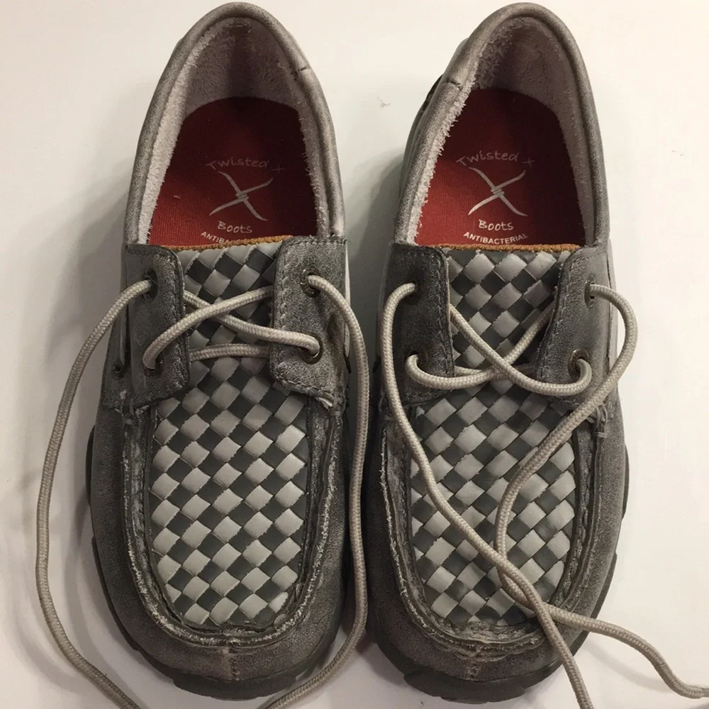 Twisted X Gray Driving Moc - Girls 2.5